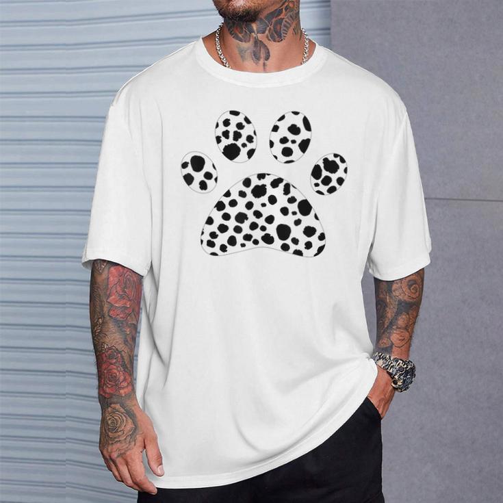 Dalmatian Dog Paw Polka Dot Polka Dot Women T-Shirt Geschenke für Ihn