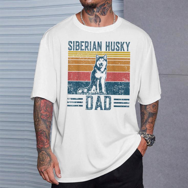 Dog Husky Papa -Intage Siberian Husky Dad T-Shirt Geschenke für Ihn