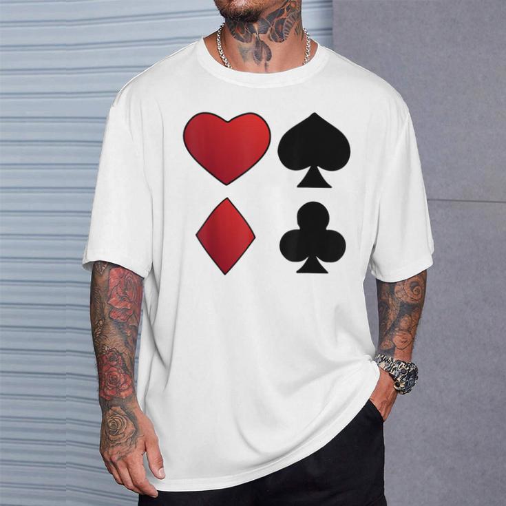 Poker Playing Cards Cross Heart Motif Card Fun T-Shirt Geschenke für Ihn