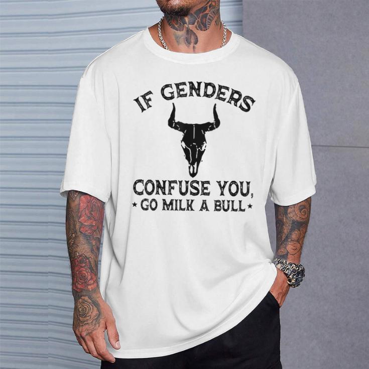 If Genders Confuse You Go Milk A Bull Funny Farm Cow Quote Saying Men's