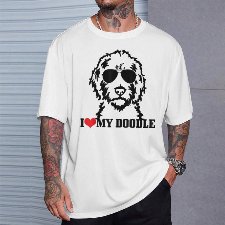 Goldendoodle I Love My Doodle Labradoodle Golden Doodle Dog T-Shirt Geschenke für Ihn