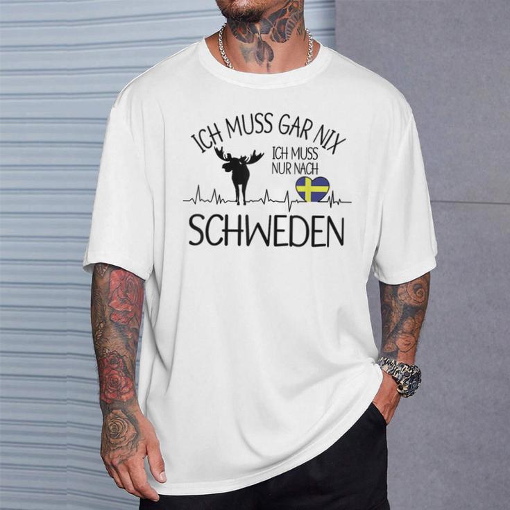 Ich Muss Nur Nach Sweden Ich Muss Gar Nix Gray S T-Shirt Geschenke für Ihn