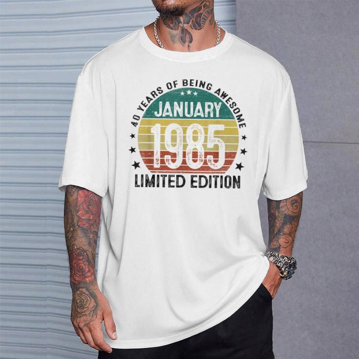 January 1985 40Th Birthday 1985 40 Years Decorative T-Shirt Geschenke für Ihn