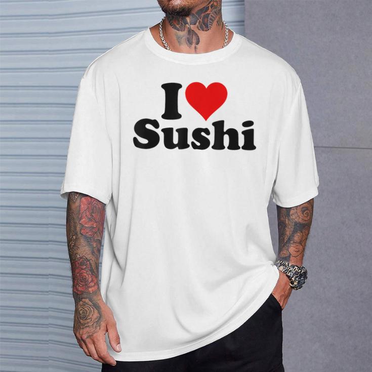 Japanese Food I Love Heart Sushi T-Shirt Geschenke für Ihn