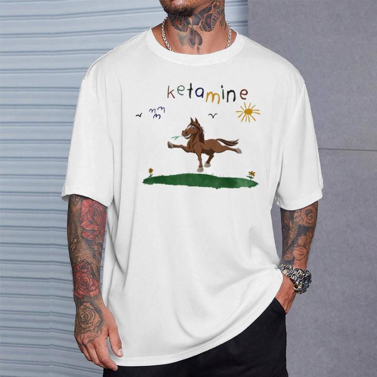 Ketamineintage Colourful Ketamine Horse Blue T-Shirt Geschenke für Ihn