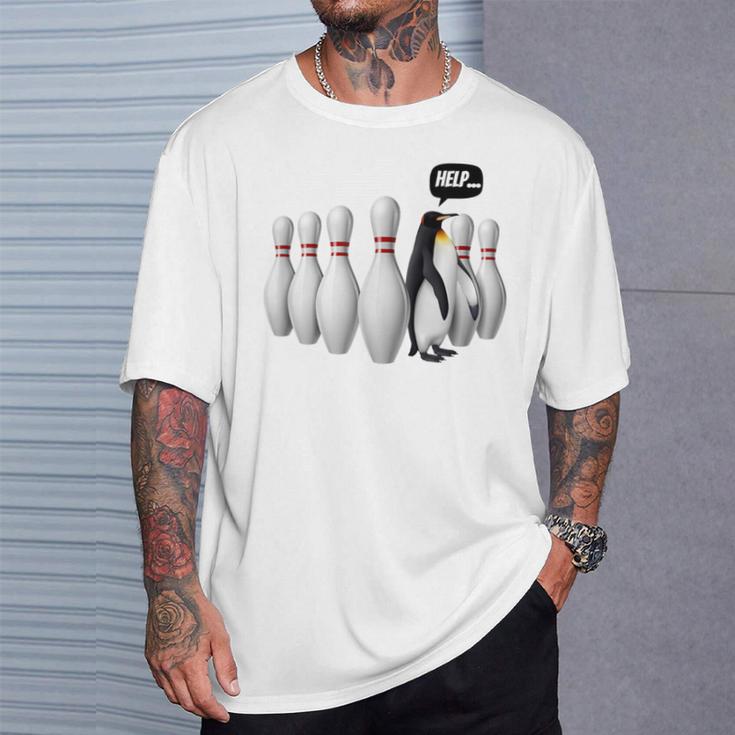 Penguin Pins Bowling T-Shirt Geschenke für Ihn