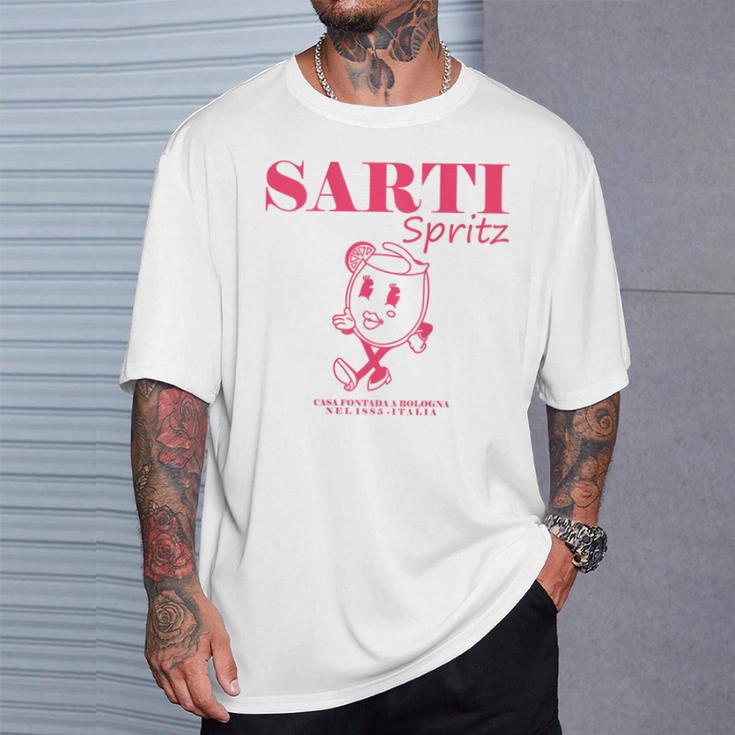 Sarti Spritz Cocktail Back Print Italiano Originale T-Shirt Geschenke für Ihn