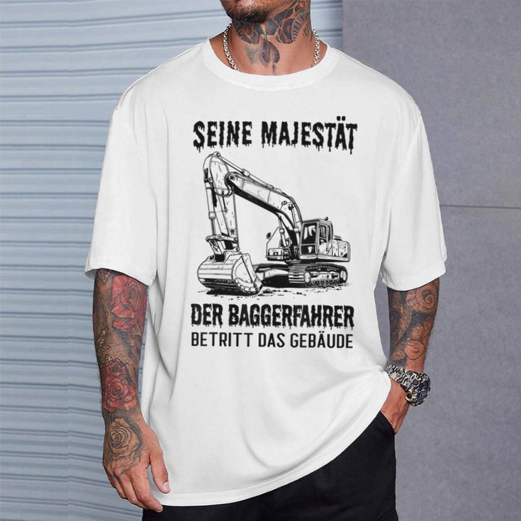 Seine Majestät Der Baggerfahrer Betritt Das Gebäude Gray T-Shirt Geschenke für Ihn