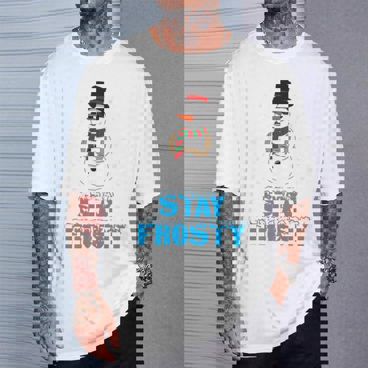 Stay Frosty Shirt Christmas Shirt Cool Snowman Premium T-Shirt Gifts for Him