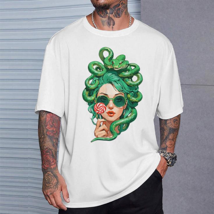 Sunglasses Green Snake Hair Hairstyle Medusa T-Shirt Geschenke für Ihn