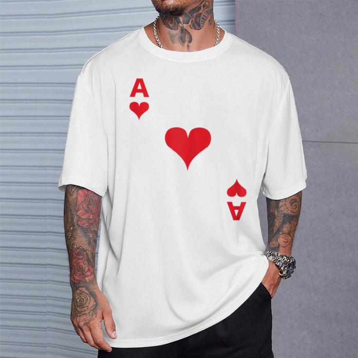 Women's Playing Card Heart Ace Card Costume Fancy Dress Ass Groups T-Shirt Geschenke für Ihn