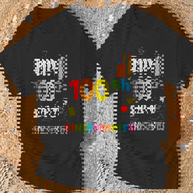100 Days Of Kindergarten Happy 100Th Day Of School Teachers T-Shirt Gifts for Old Men
