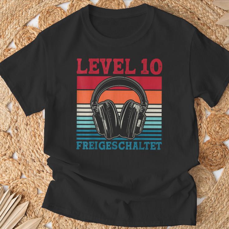 10Th Birthday Boysideo Gamer Level 10 Unlocked Boys T-Shirt Geschenke für alte Männer