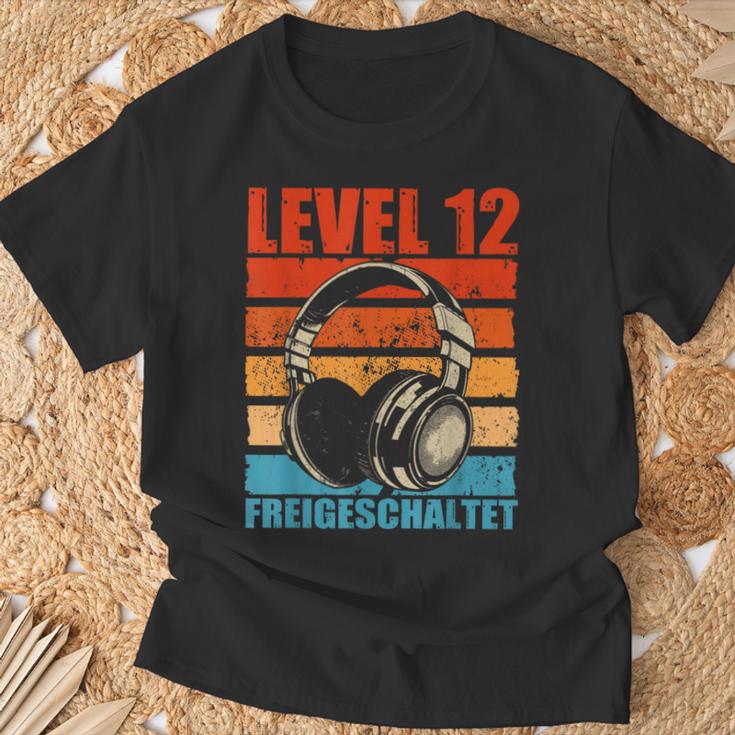 12Th Birthday Boysideo Gamer Level 12 Unlocked Boys T-Shirt Geschenke für alte Männer