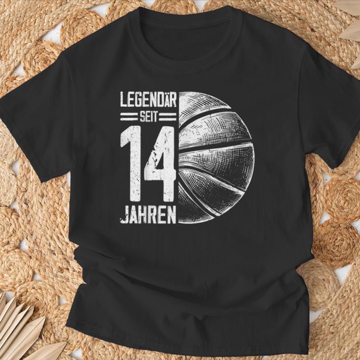 14Th Birthday Retro Basketball Player 14 Years Boy Boys T-Shirt Geschenke für alte Männer