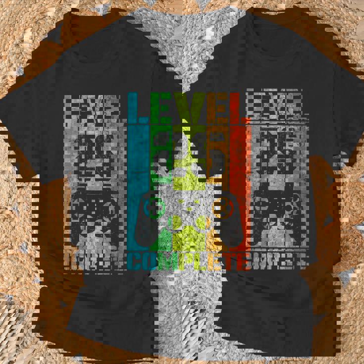 25 Geburtstag Geschenk Mann Gamer Level Complete 25 Jahre T-Shirt Geschenke für alte Männer