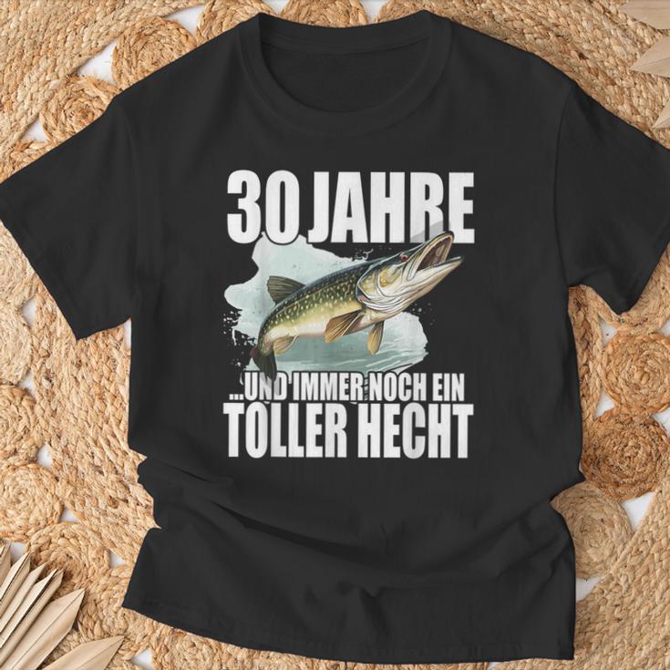 30 Jahre Und Noch Ein Toller Hecht Angler Birthday T-Shirt Geschenke für alte Männer