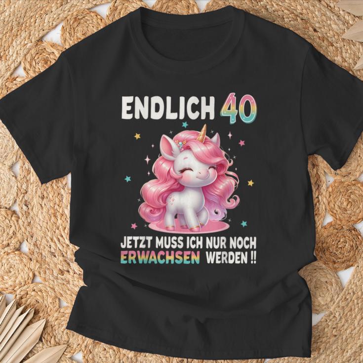 40Th Birthday Woman Party Outfit Unicorn T-Shirt Geschenke für alte Männer