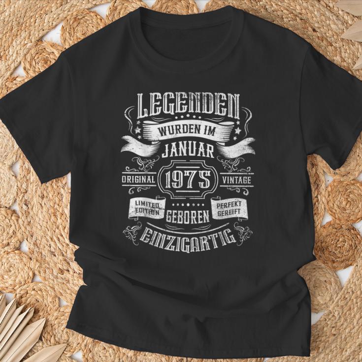 49Th Birthday Legends Were Born In January 1975 T-Shirt Geschenke für alte Männer