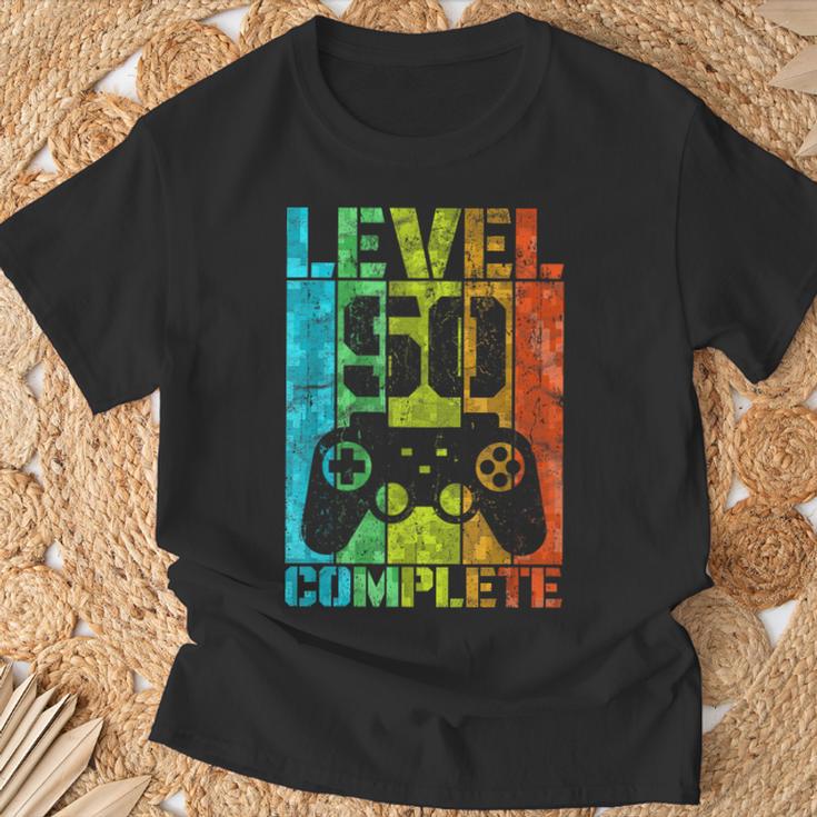 50Th Birthday Man Gamer Level Complete 50 Years T-Shirt Geschenke für alte Männer