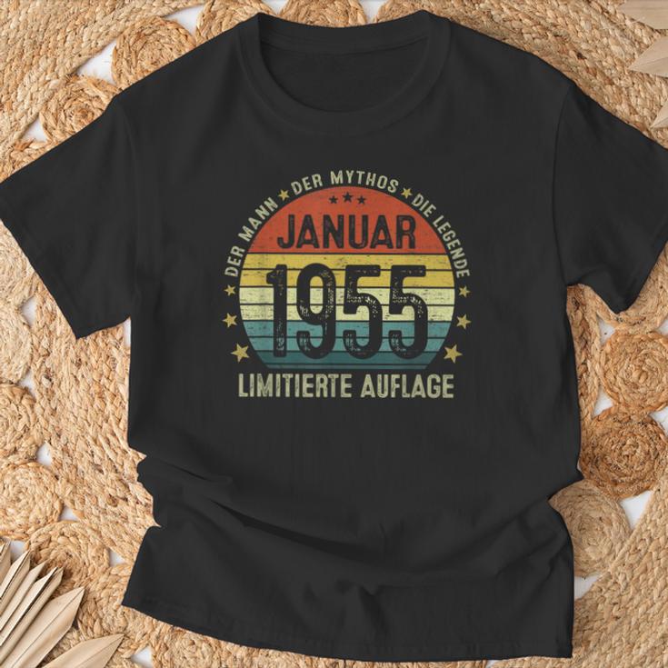 70Th Birthday January 1955 Man Myth Legend T-Shirt Geschenke für alte Männer