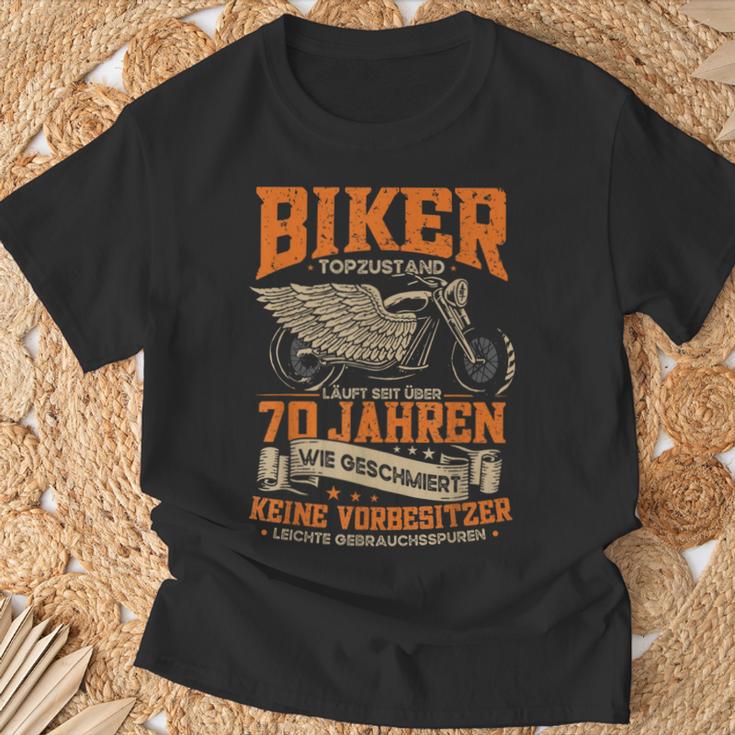 70Th Birthday Man Motorcycle Biker 70 Years Biker T-Shirt Geschenke für alte Männer