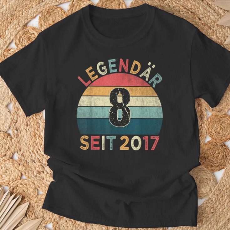 8Th Birthday Legendary Since 2017Intage 8 Years Old T-Shirt Geschenke für alte Männer