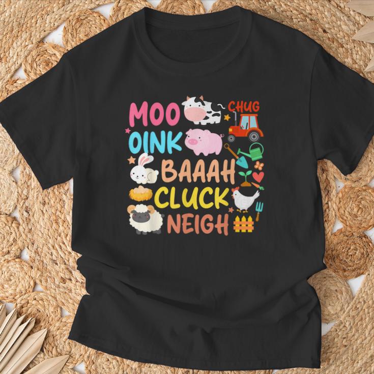 Animaux De La Ferme Sons Oink Baa Neigh Cluck Moo Toddler Farmer T-Shirt Cadeaux pour les vieillards