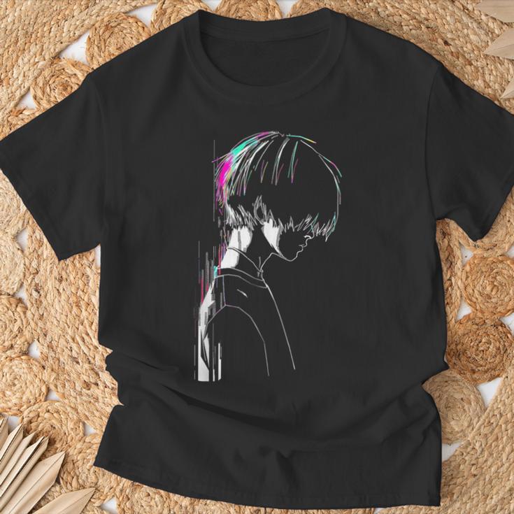 Anime Manga Motif Pixel Illustration Anime T-Shirt Geschenke für alte Männer