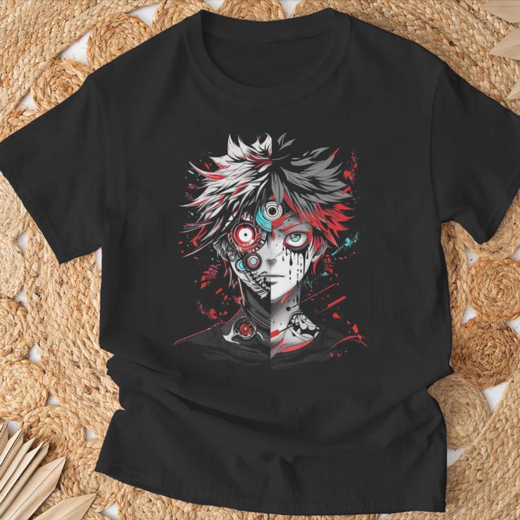 Anime Manga Motif Red Eyes Illustration Anime T-Shirt Geschenke für alte Männer