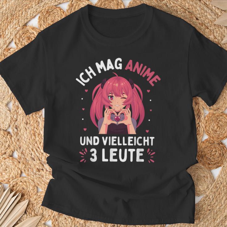 I Like Anime And Maybe 3 People Japanese Manga T-Shirt Geschenke für alte Männer