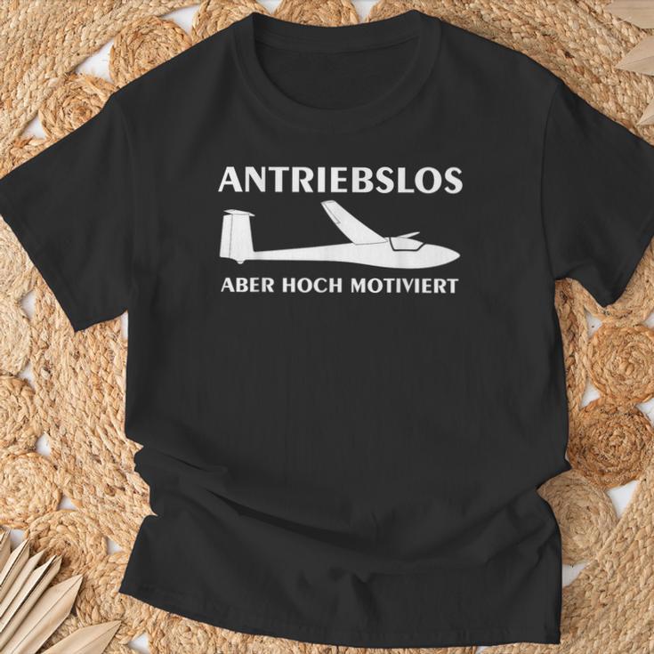 Antriebslos Lustig Segelflugzeug Segelflieger T-Shirt Geschenke für alte Männer