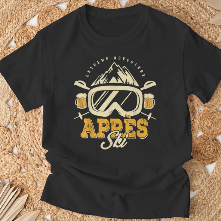 Apres Ski Party Outfit Beer And Drinks After Ski Mountain T-Shirt Geschenke für alte Männer