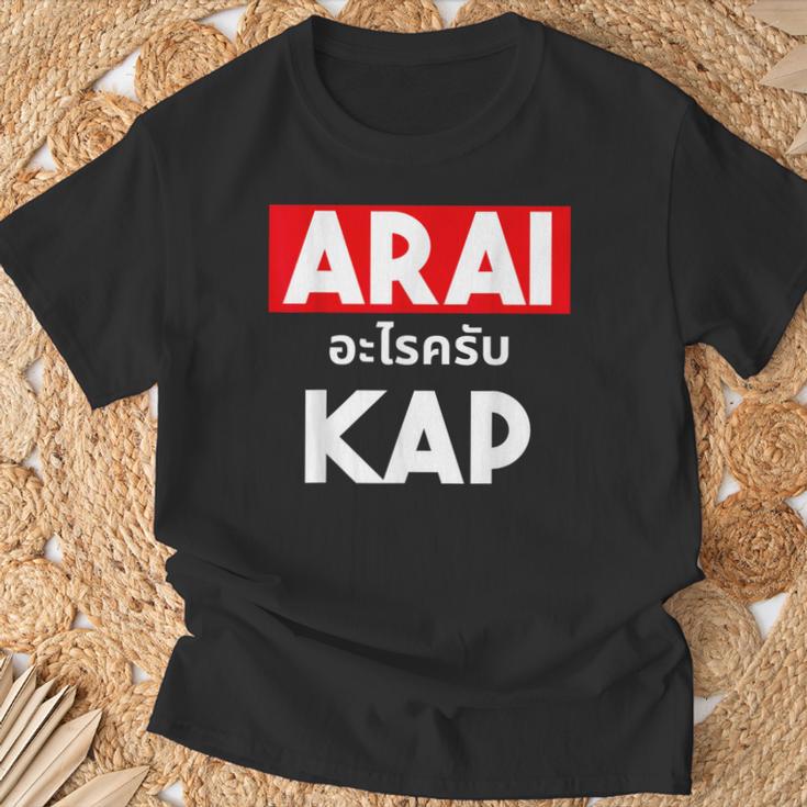 Arai Cape Thai Script Saying Thailand T-Shirt Geschenke für alte Männer