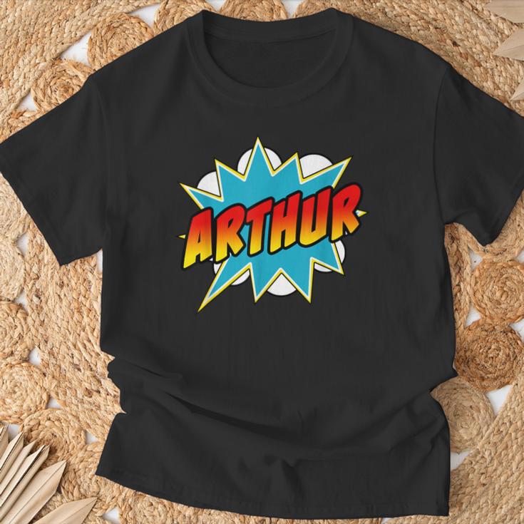 Arthur Name Comic Book Superheroes For Boys T-Shirt Geschenke für alte Männer