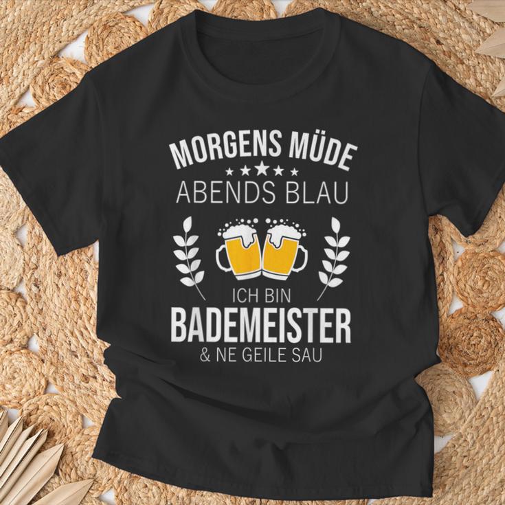 Bademeister Idea Swimming Pool Beer Sayings S T-Shirt Geschenke für alte Männer