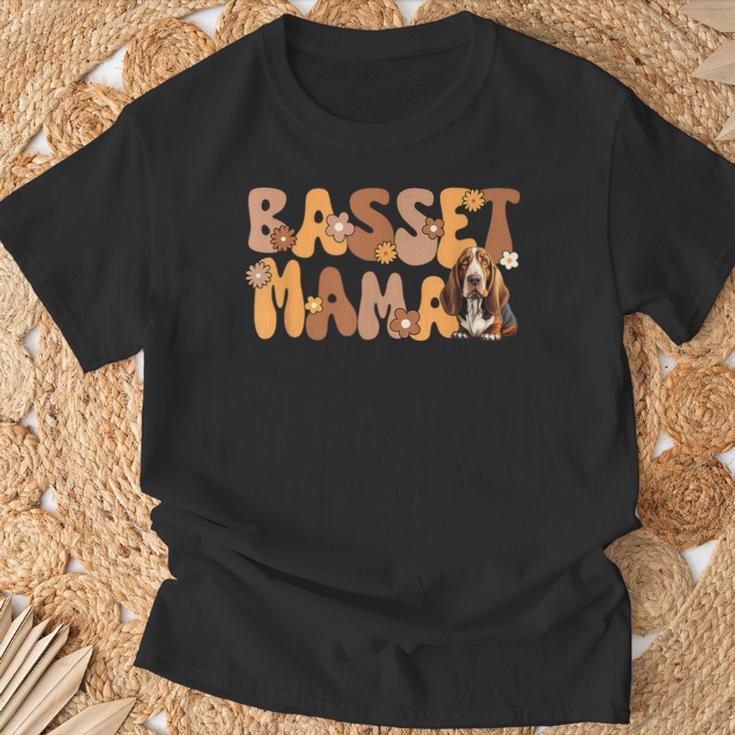 Basset Hound Groovy World's Best Basset Mama T-Shirt Geschenke für alte Männer