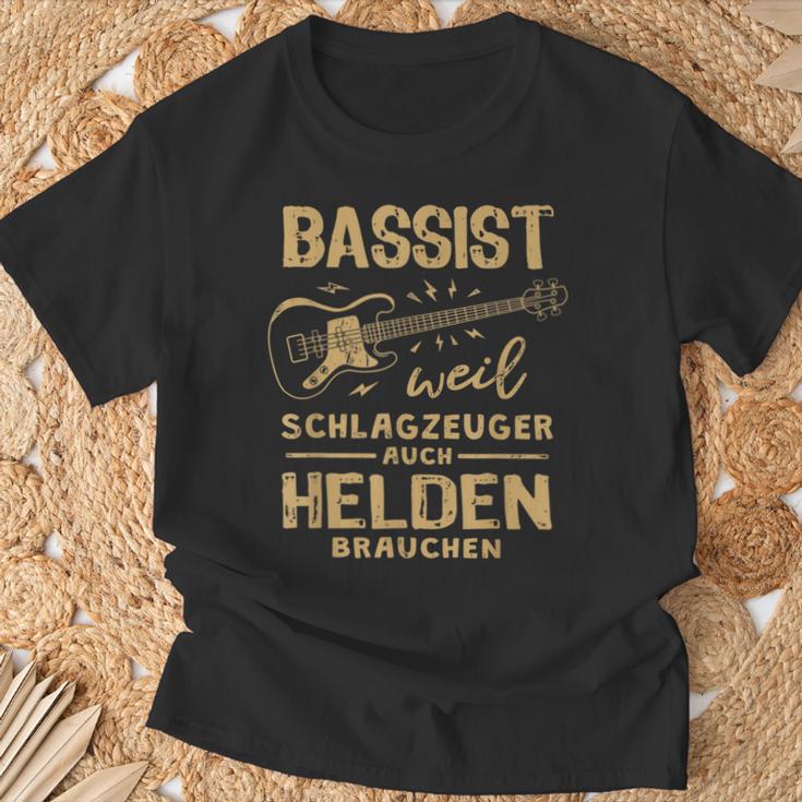 Bassist Weil Drummzeuger Auch Helden Nauch Bass T-Shirt Geschenke für alte Männer