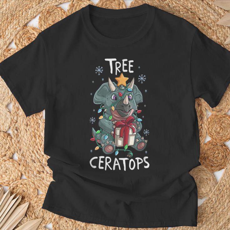 Baum Ceratops Nettes Triceratops-Dinosaurier-Weihnachten T-Shirt Geschenke für alte Männer