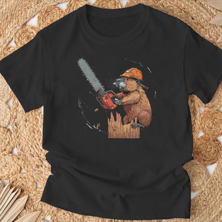 Beaver Lumberjack Chainsaw T-Shirt Geschenke für alte Männer