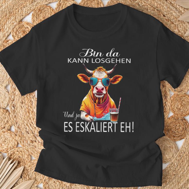 Bin Da Kann Losgehen Und Ja Es Escaliert Eh Costume Party T-Shirt Geschenke für alte Männer