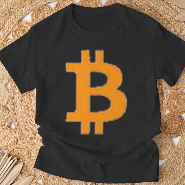 Bitcoin Logo Small Simple Subtle Little Centred T-Shirt Geschenke für alte Männer