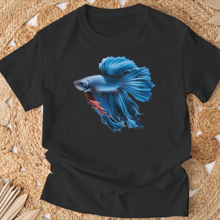 Blue Betta Fish And Siamese Betta Fish Tank Owner T-Shirt Geschenke für alte Männer