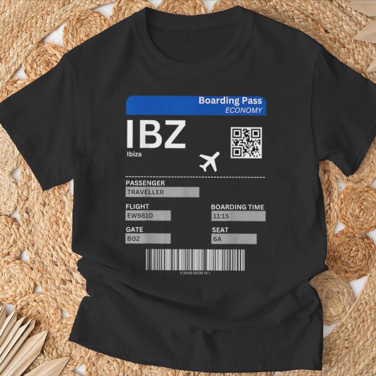 Boarding Pass Ibiza Ibz Flight Ticket Ibiza T-Shirt Geschenke für alte Männer