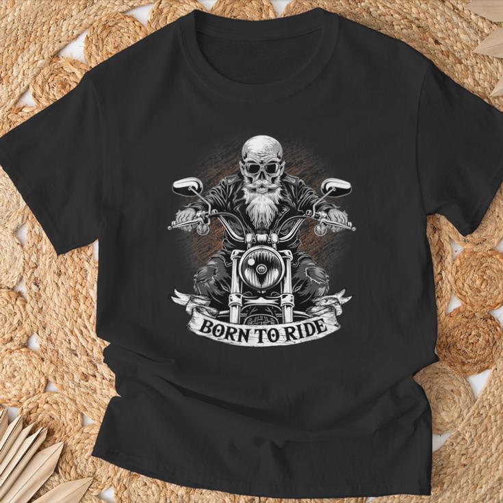 Born To Ride Biker Motorcyclist Slogan T-Shirt Geschenke für alte Männer