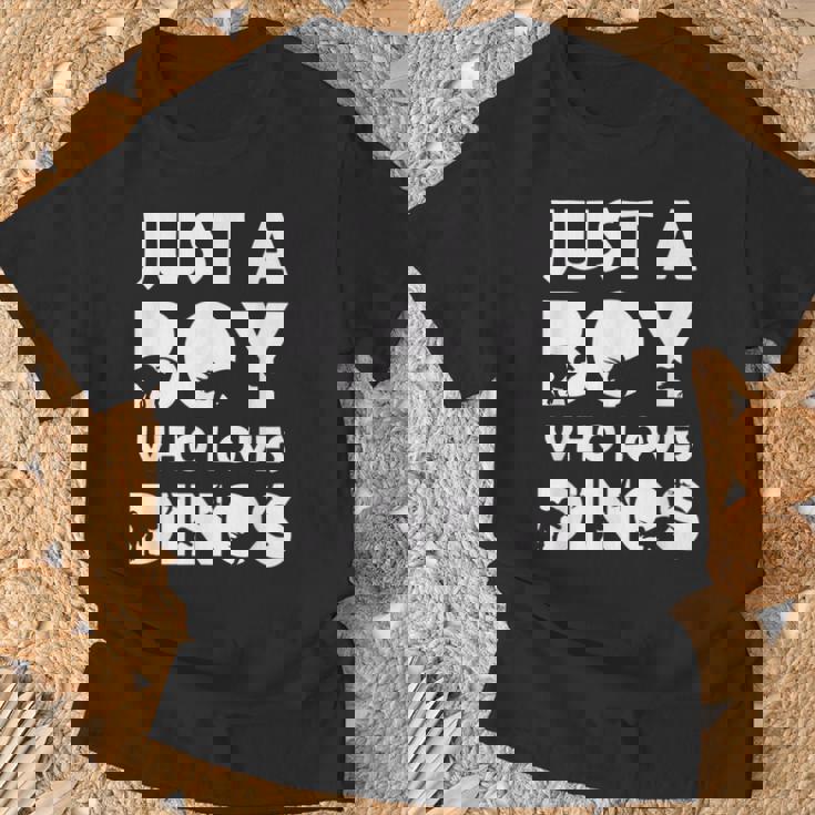 Boy Who Loves Dinos Letras Divertidas Con Diseño De Dinosaur Camiseta unisex Regalos para ancianos