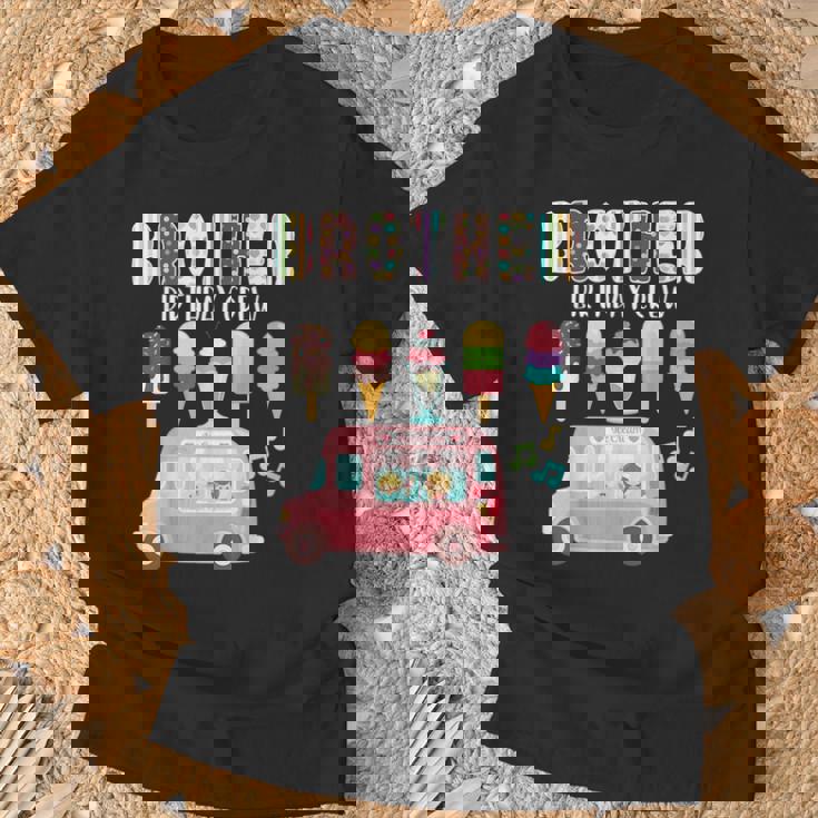 Brother Birthday Crew Ice Cream Truck Bday Ice Cream Party Camiseta unisex Regalos para ancianos