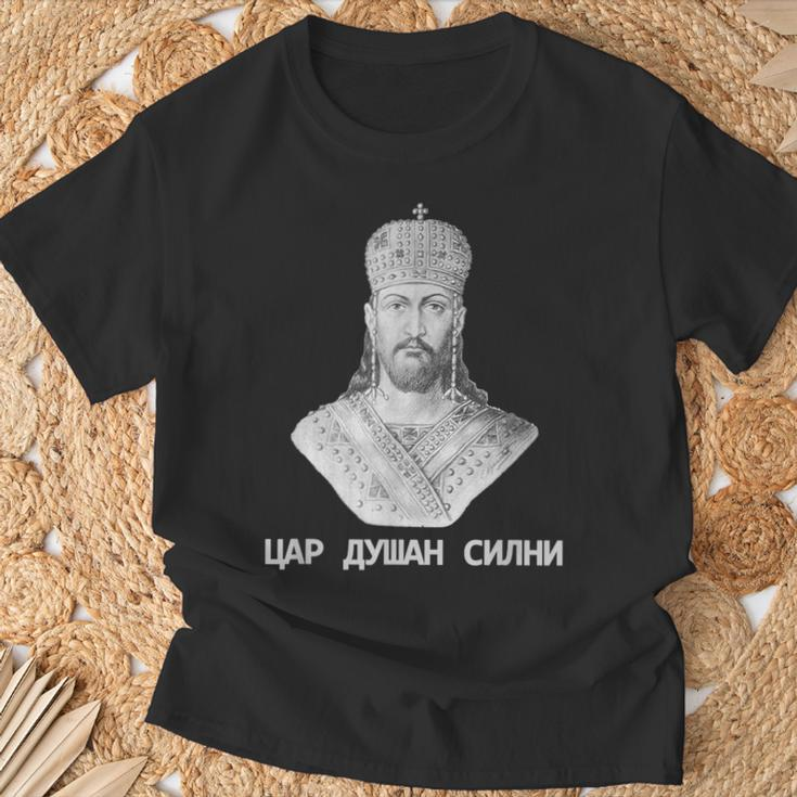 Car Dusan Silni King Of Serbia Srbija Tsar Emperor King T-Shirt Geschenke für alte Männer