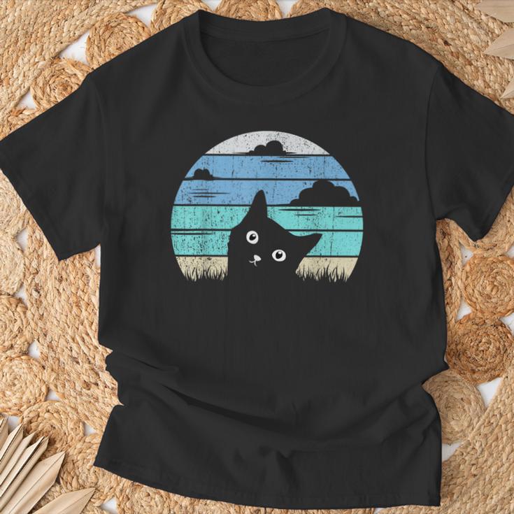 Cat Women's Meow Cat Motif T-Shirt Geschenke für alte Männer