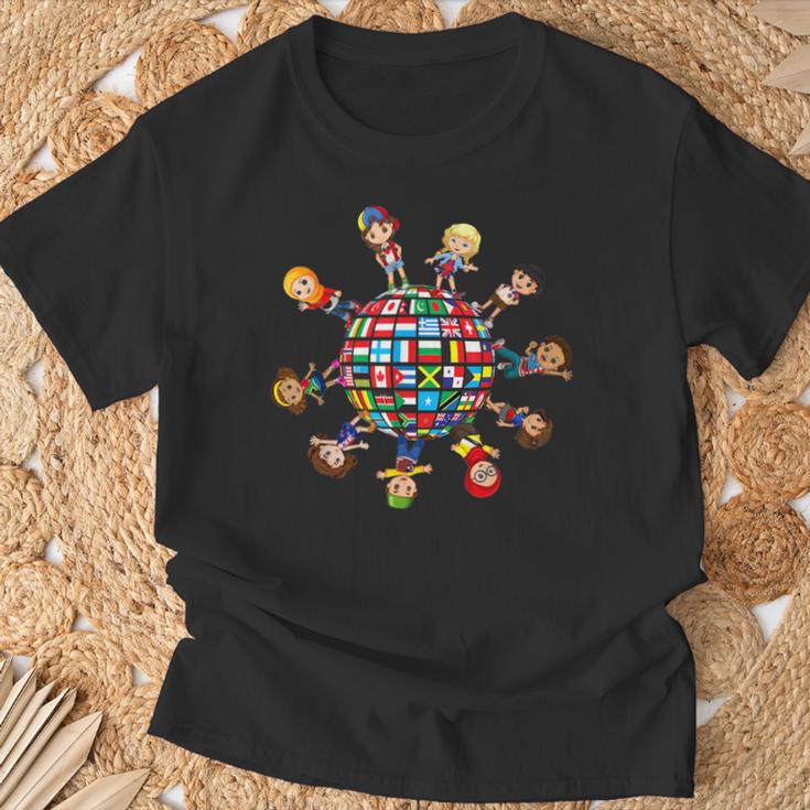 Children's From Different Countries And Nations Flags World T-Shirt Geschenke für alte Männer